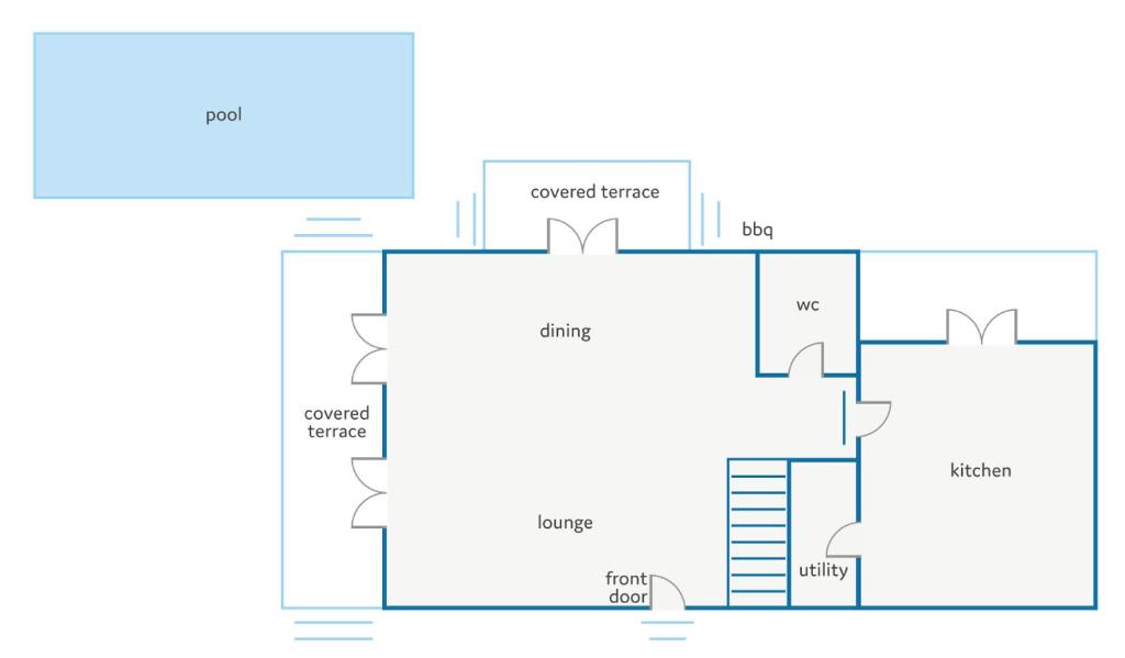The floor plan of Villa Apollo Springs by Villa Plus
