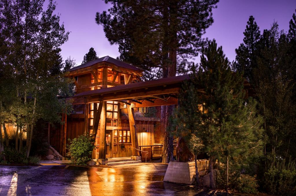 a house with a tree in front of it at Gravity Haus Truckee-Tahoe in Truckee