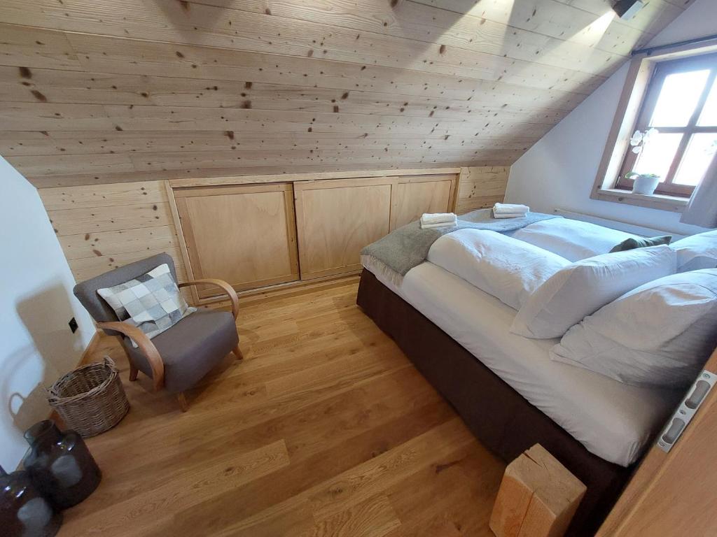 Postel nebo postele na pokoji v ubytování Ca' Fam Chalets