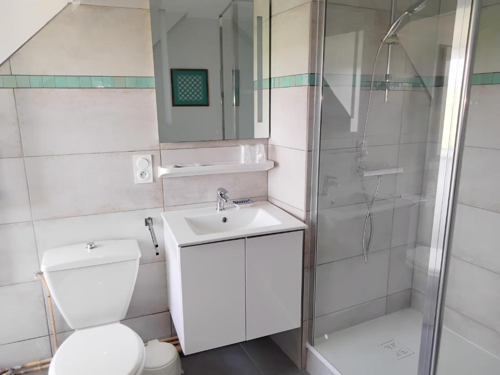 Koupelna v ubytování Hôtel-Relais De Trefeuntec