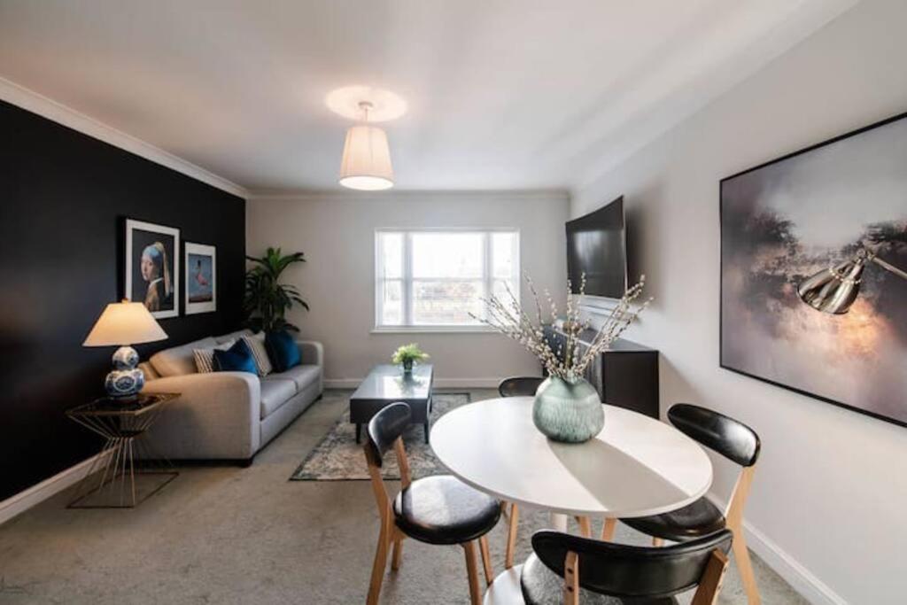 Zona de estar de Oxford Summertown Modern Apartment