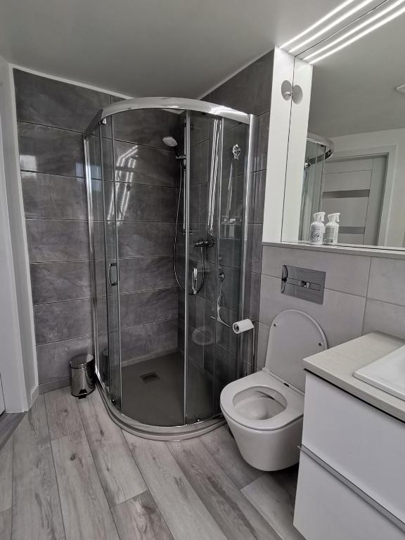 Kúpeľňa v ubytovaní Apartament DWA DĘBY