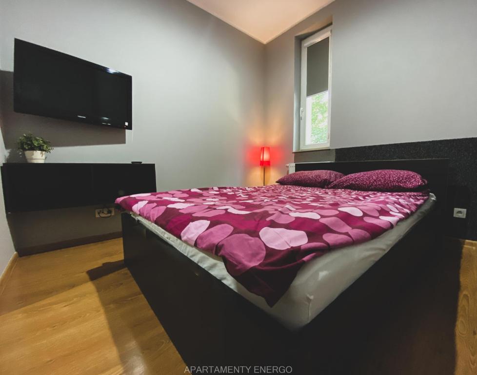 Posteľ alebo postele v izbe v ubytovaní Apartamenty Energo