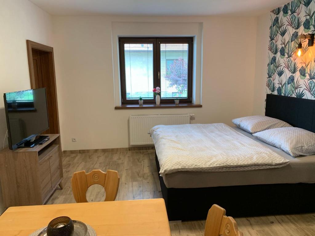 Postel nebo postele na pokoji v ubytování Apartment Županovice-2 by Interhome