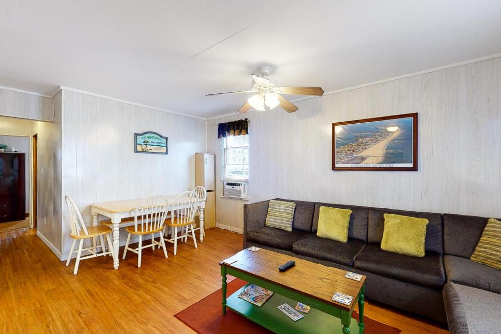 a living room with a couch and a table at Ocean Beach D5 in Ocean City