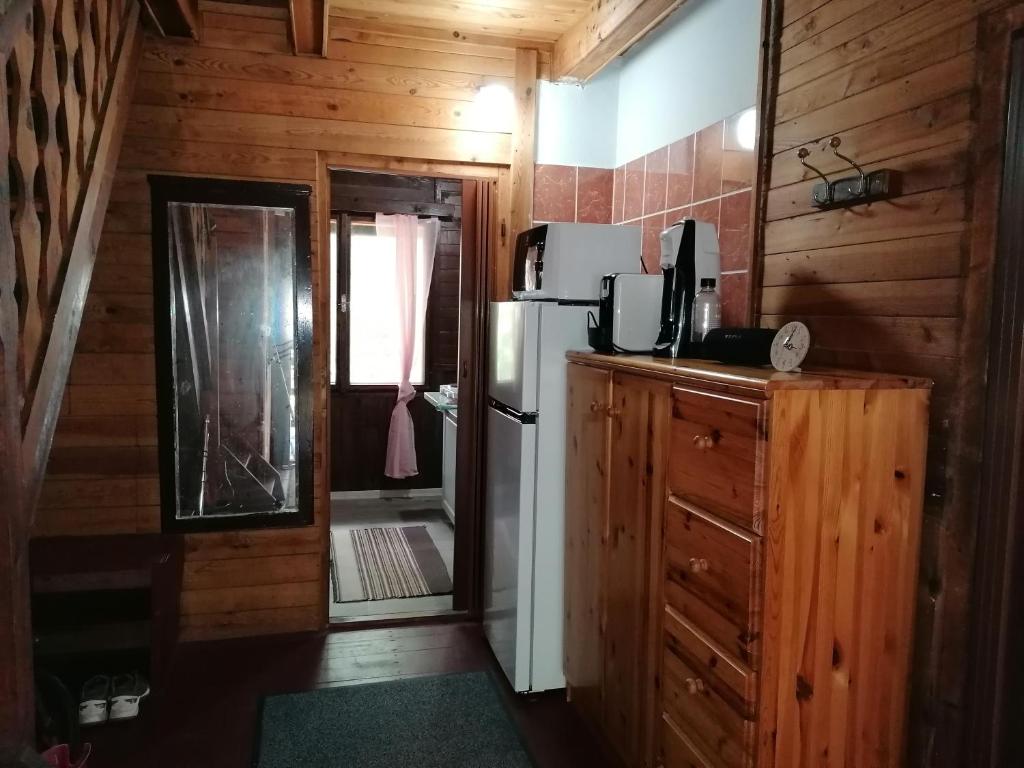 Kuchyň nebo kuchyňský kout v ubytování Chata Eliška