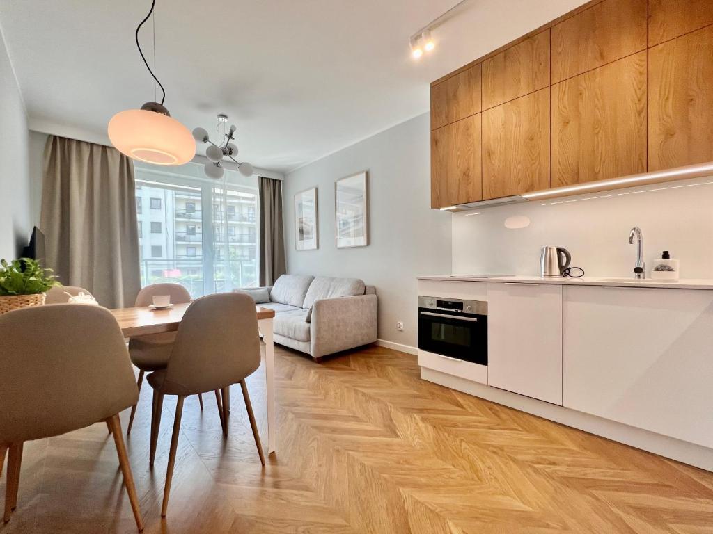 Kuchyň nebo kuchyňský kout v ubytování Apartamenty Angielska Grobla Q4Apartments