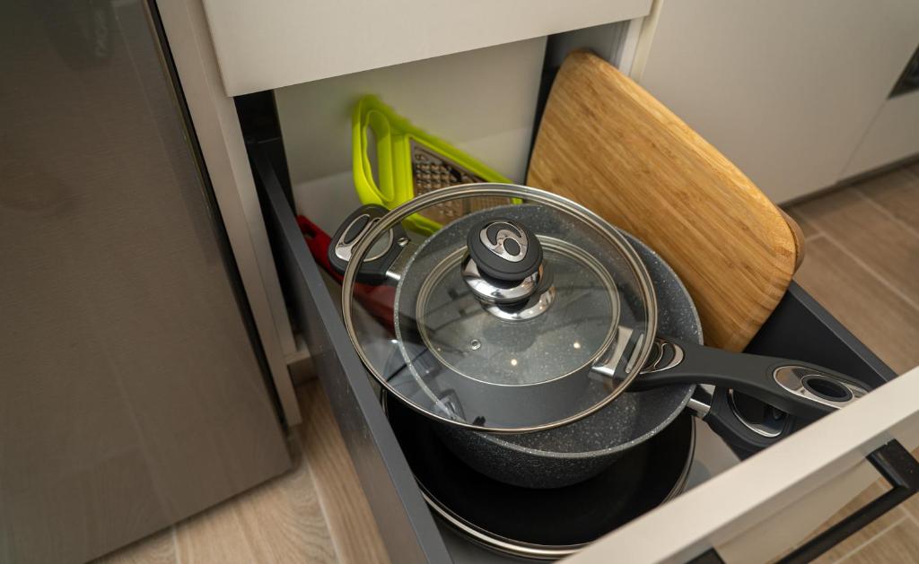 Kuchyň nebo kuchyňský kout v ubytování Modern studio Chiou