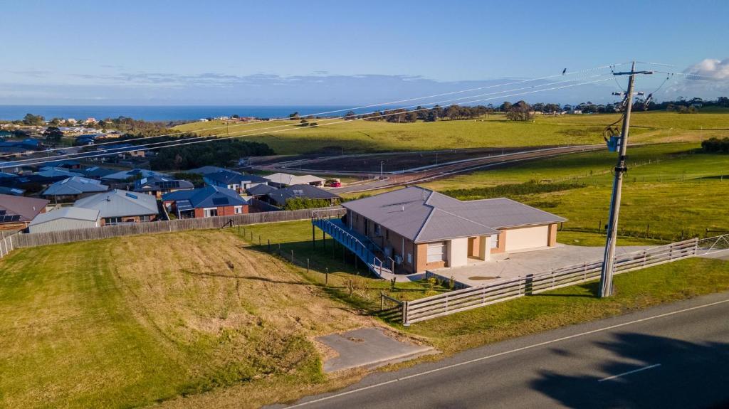 an overhead view of a house on the side of a road at Ocean Vista in Lakes Entrance