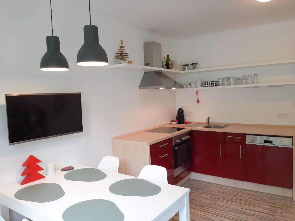 Kuchyňa alebo kuchynka v ubytovaní Apartman Ramsau