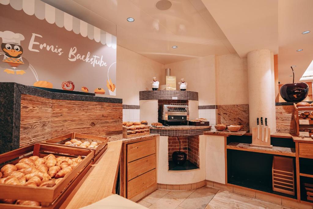 Kuchyň nebo kuchyňský kout v ubytování Familienresort Buchau