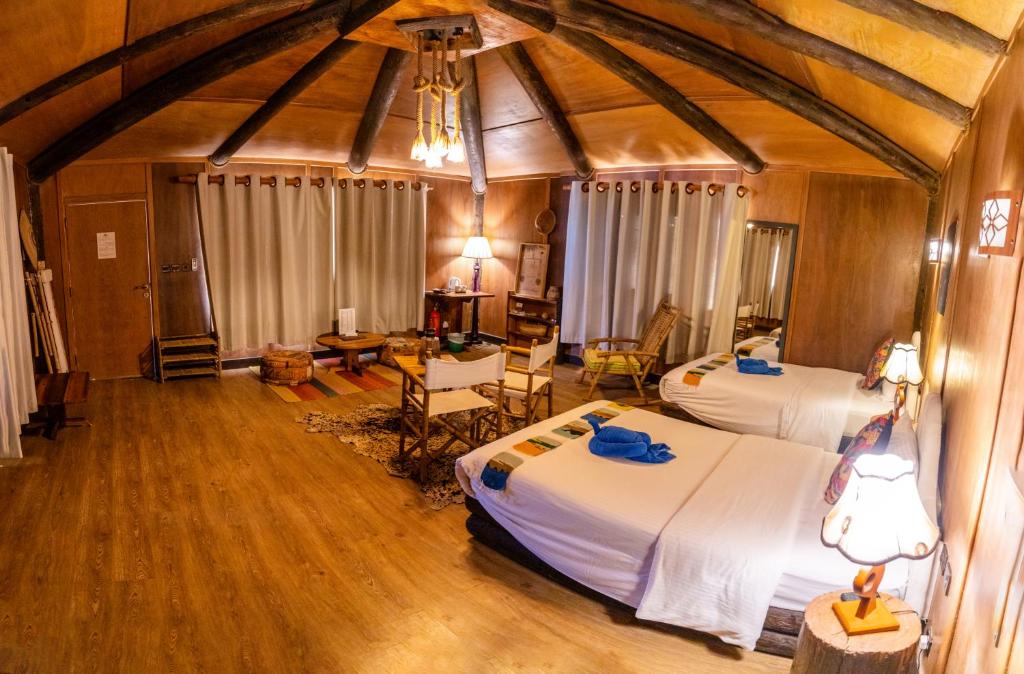 Postel nebo postele na pokoji v ubytování Souly Ecolodge Salalah