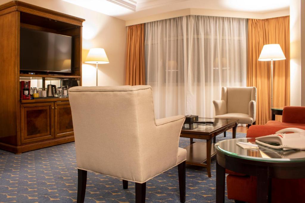 TV a/nebo společenská místnost v ubytování Abha Palace Hotel