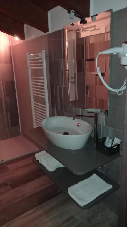 Koupelna v ubytování Hotel Ristorante Caligiuri