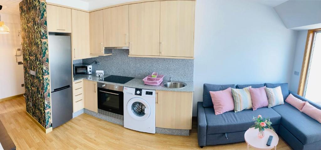 Kuchyň nebo kuchyňský kout v ubytování Apartamento Aravi