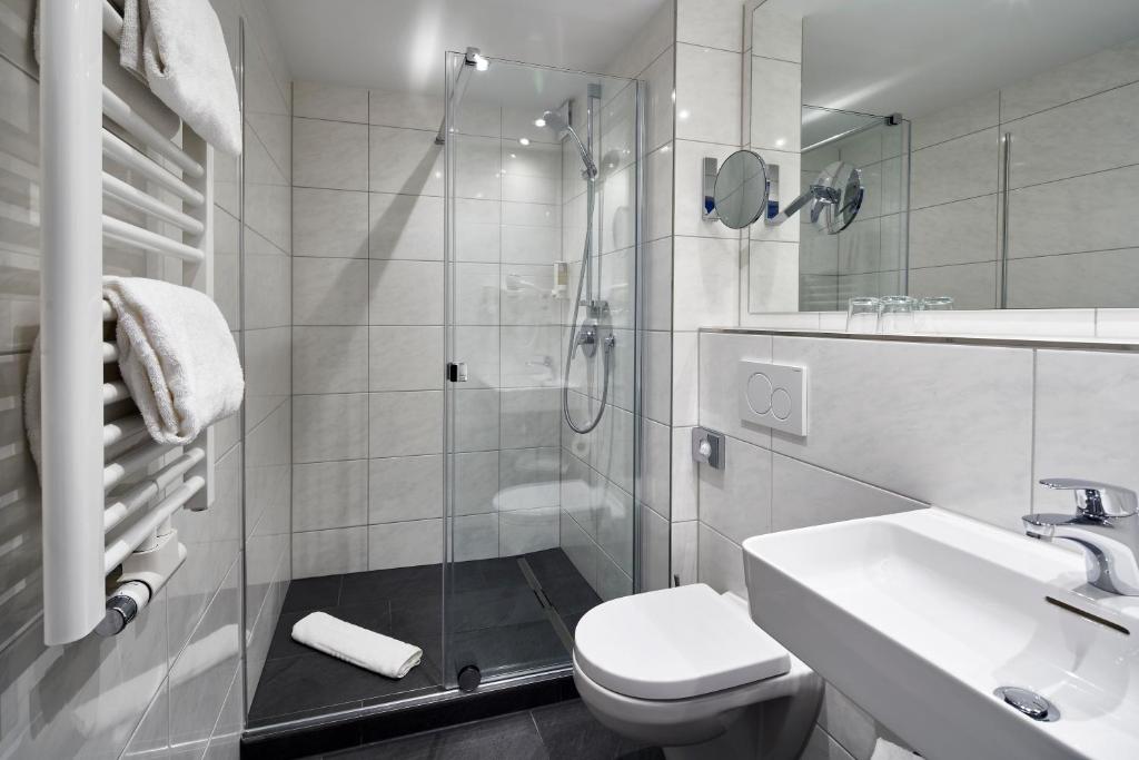 Koupelna v ubytování Hotel Kraft