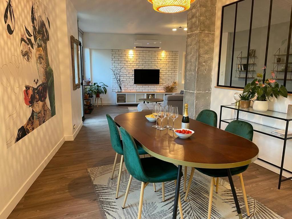 Televízia a/alebo spoločenská miestnosť v ubytovaní Très bel appartement central, au calme avec balnéo