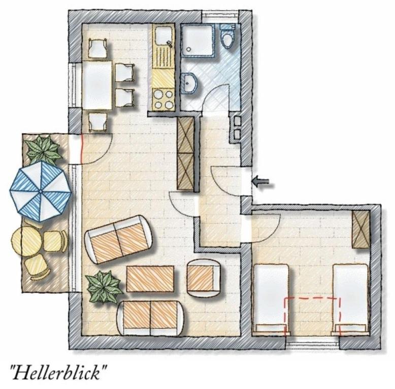 バルトルムにあるHellerblickの青年室図