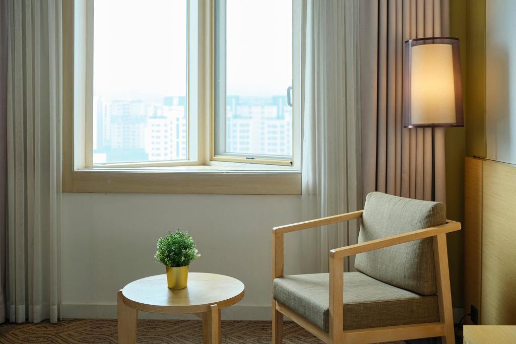 Posezení v ubytování Jeju Central City Hotel