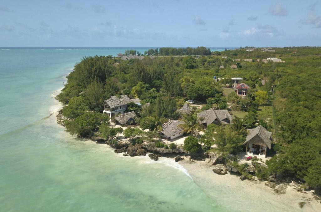 an aerial view of a resort on a beach at AFYA Village at the sea in Michamvi
