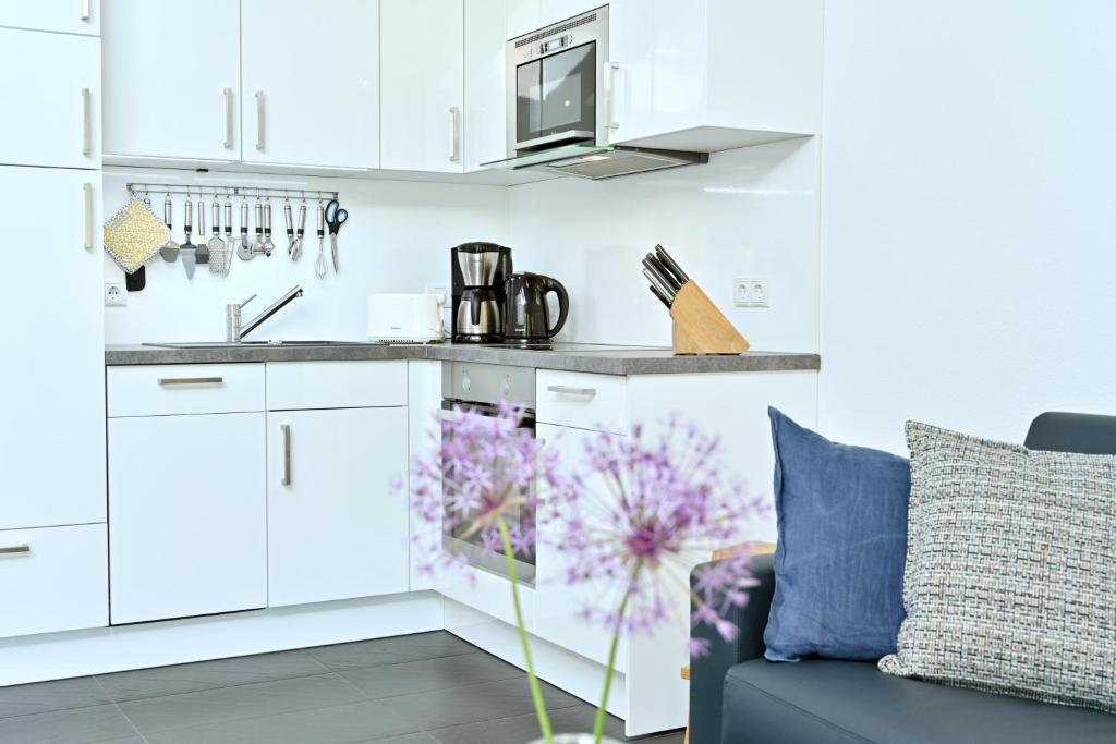 Kuchyň nebo kuchyňský kout v ubytování Ferienwohnung Kala