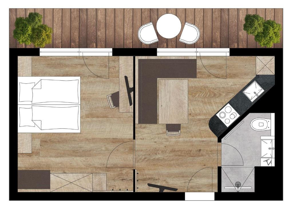 Majutuskoha Haus Kreidl korruse plaan