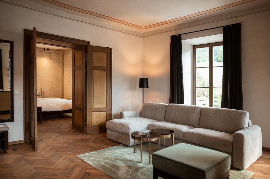 Postel nebo postele na pokoji v ubytování Castel Maurn