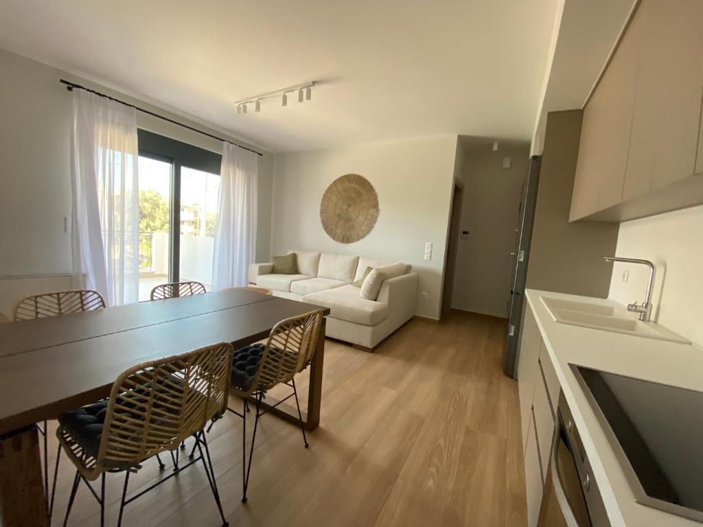 A kitchen or kitchenette at VIP luxury apartment in the Town of Lefkada