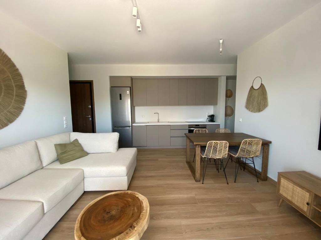 A kitchen or kitchenette at VIP luxury apartment in the Town of Lefkada