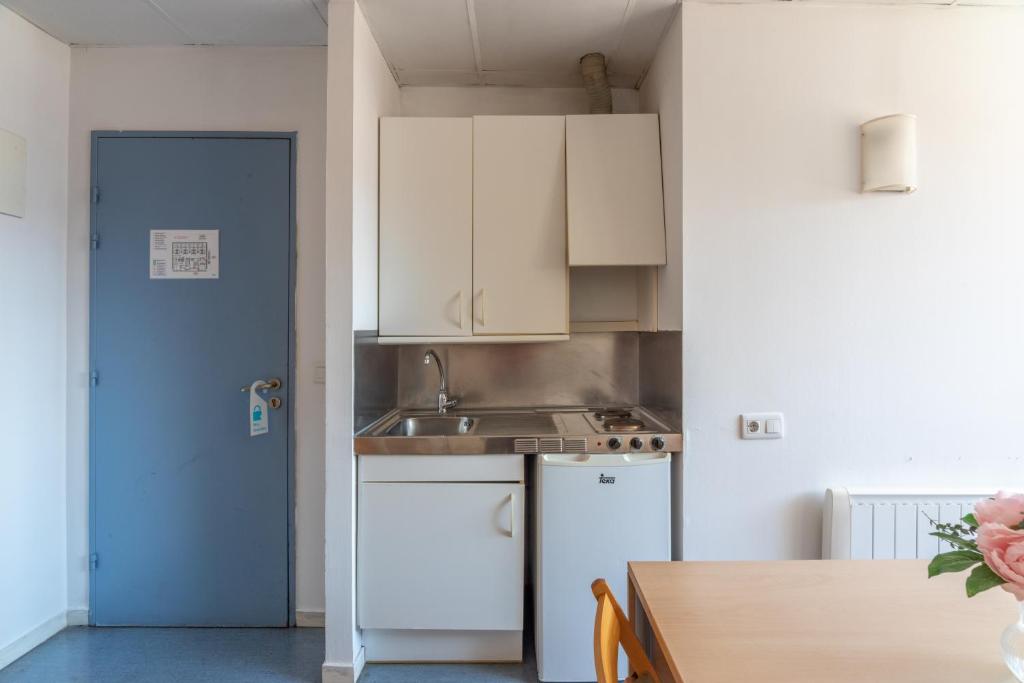 Kuchyň nebo kuchyňský kout v ubytování Residencia Universitaria Resa Lesseps