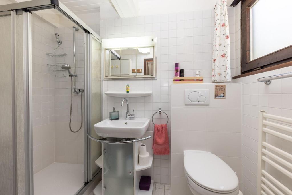 Koupelna v ubytování Ferienhaus Düperthal