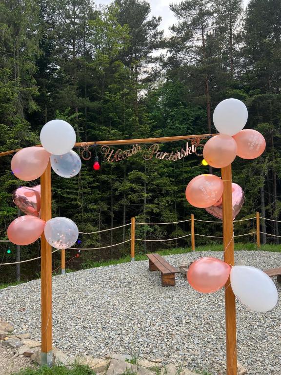Vonkajšia záhrada v ubytovaní Domek letniskowy Biedówka