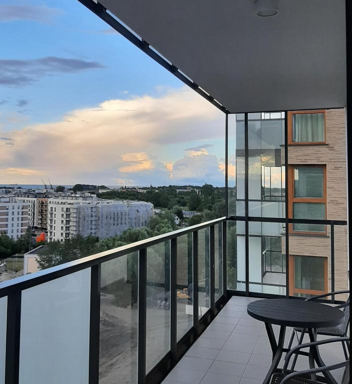 Balkón alebo terasa v ubytovaní Baltic Vista - sea view- Polsat Plus Arena