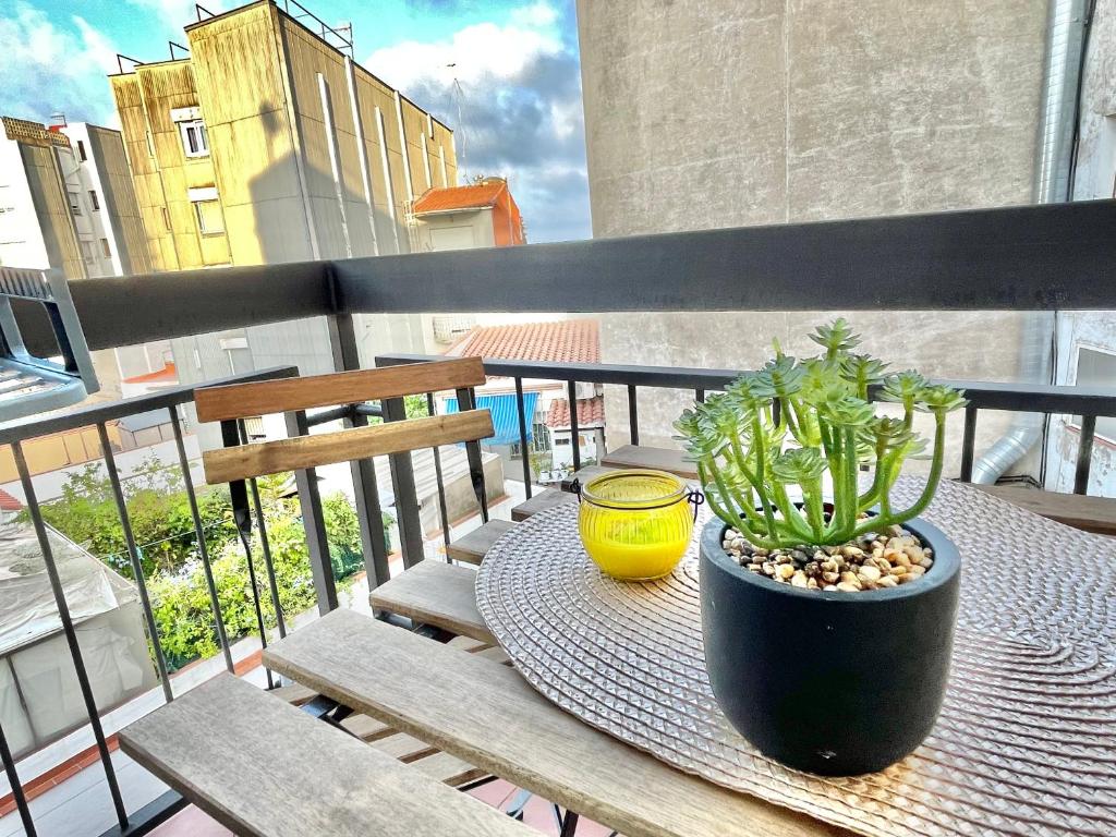 Balkón alebo terasa v ubytovaní Apartamentos Blanes Petit