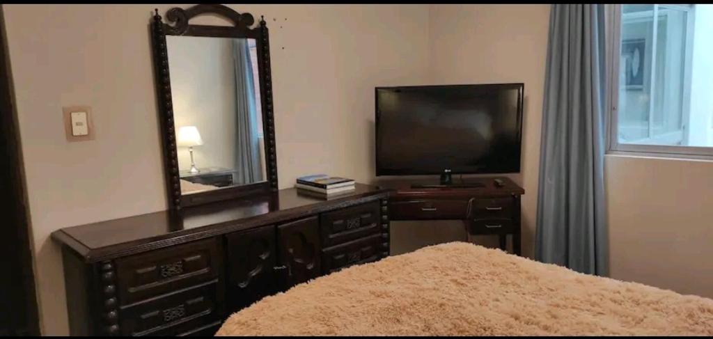 TV a/nebo společenská místnost v ubytování Apart Hotel San Borja