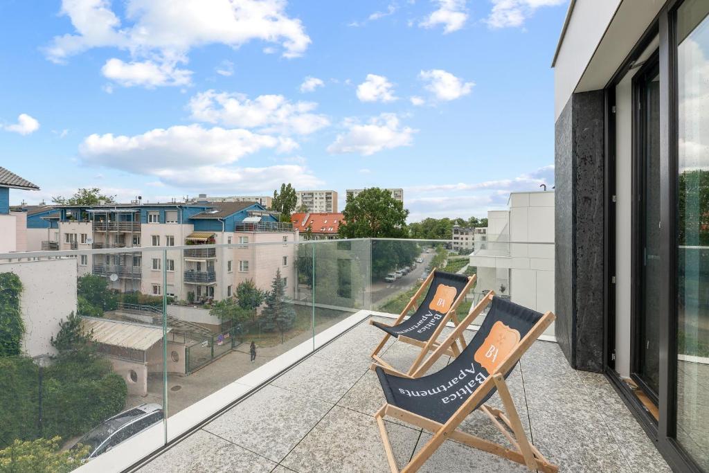 Balkon lub taras w obiekcie Baltic Lagoon - Okrzei Residence