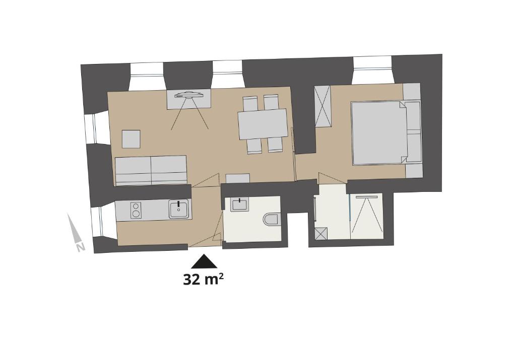 Půdorys ubytování Steinergut Apartments