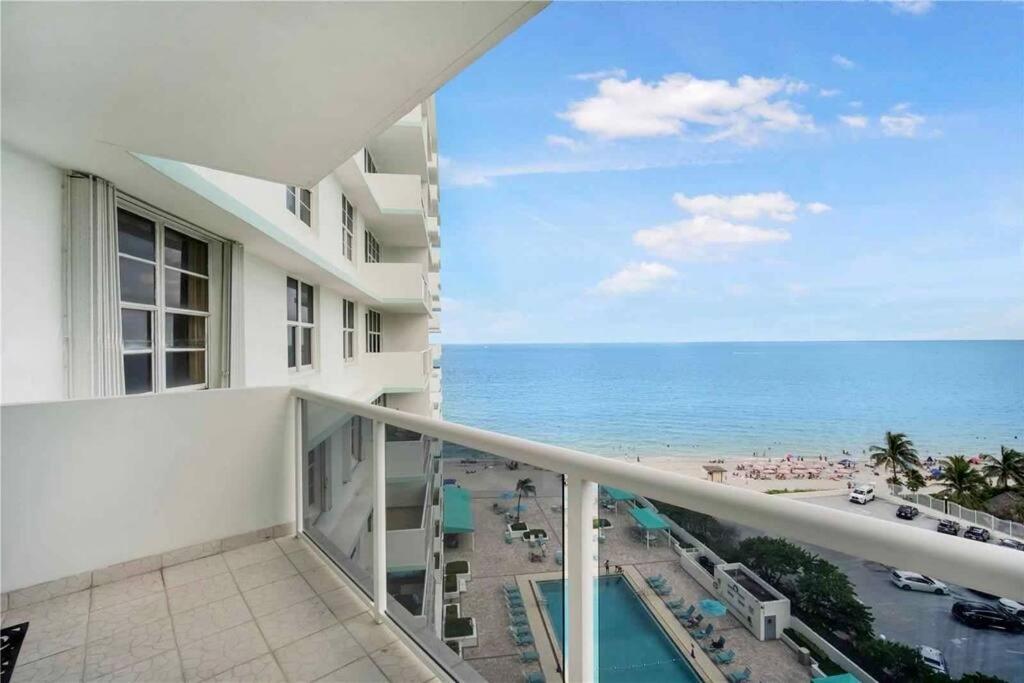 a balcony with a view of the ocean at MAGNIFICENT 2 bedroom /2 bath beachfront with Beach View Condo apartment in Hollywood
