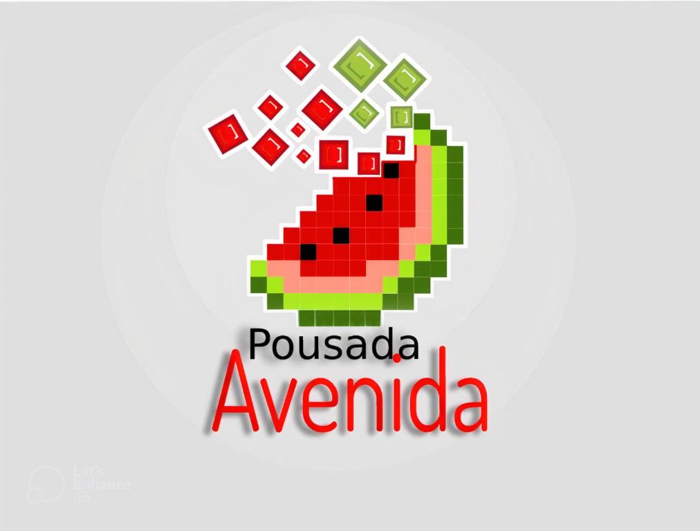 eine Ananas und ein Granatapfel mit den Worten pomegranada av in der Unterkunft Pousada Avenida in Teixeira de Freitas