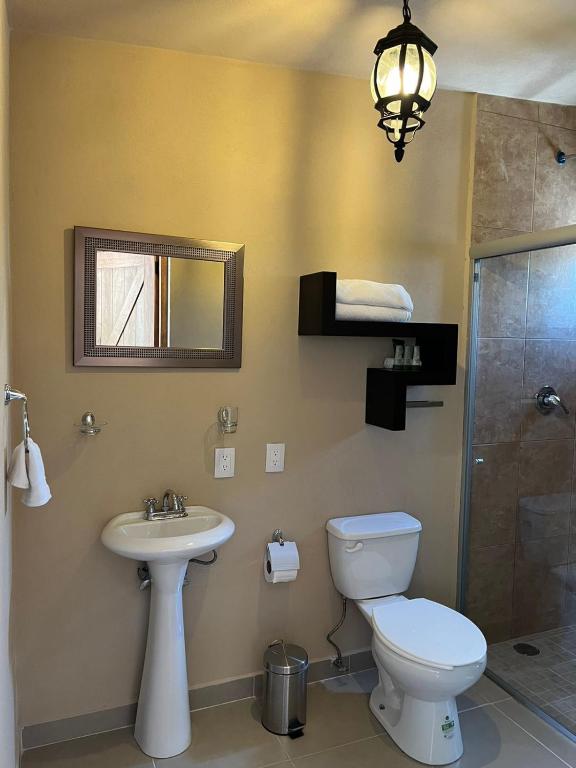 Koupelna v ubytování Cabañas, Suites y Habitaciones Rancho San Jorge