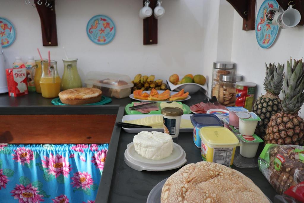 Pousada das Casuarinas tesisinde konuklar için mevcut kahvaltı seçenekleri