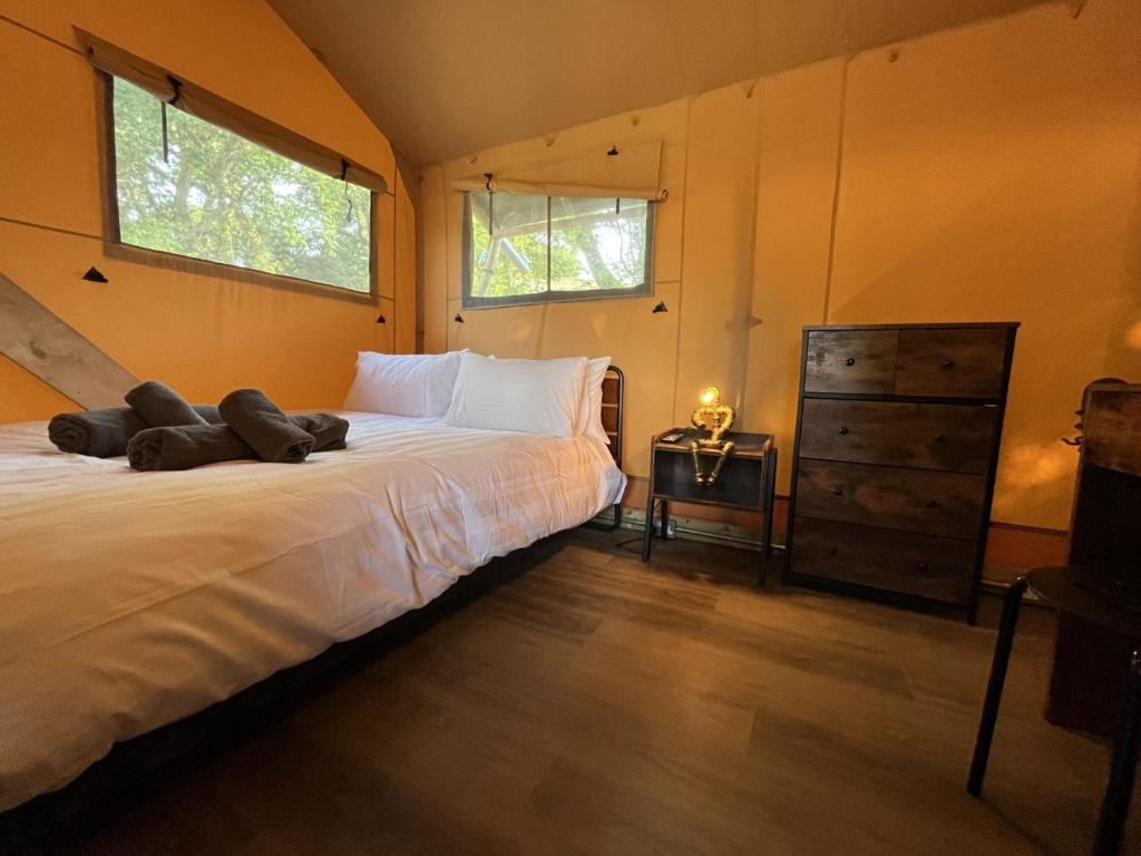 Postel nebo postele na pokoji v ubytování Lion King Safari Tent