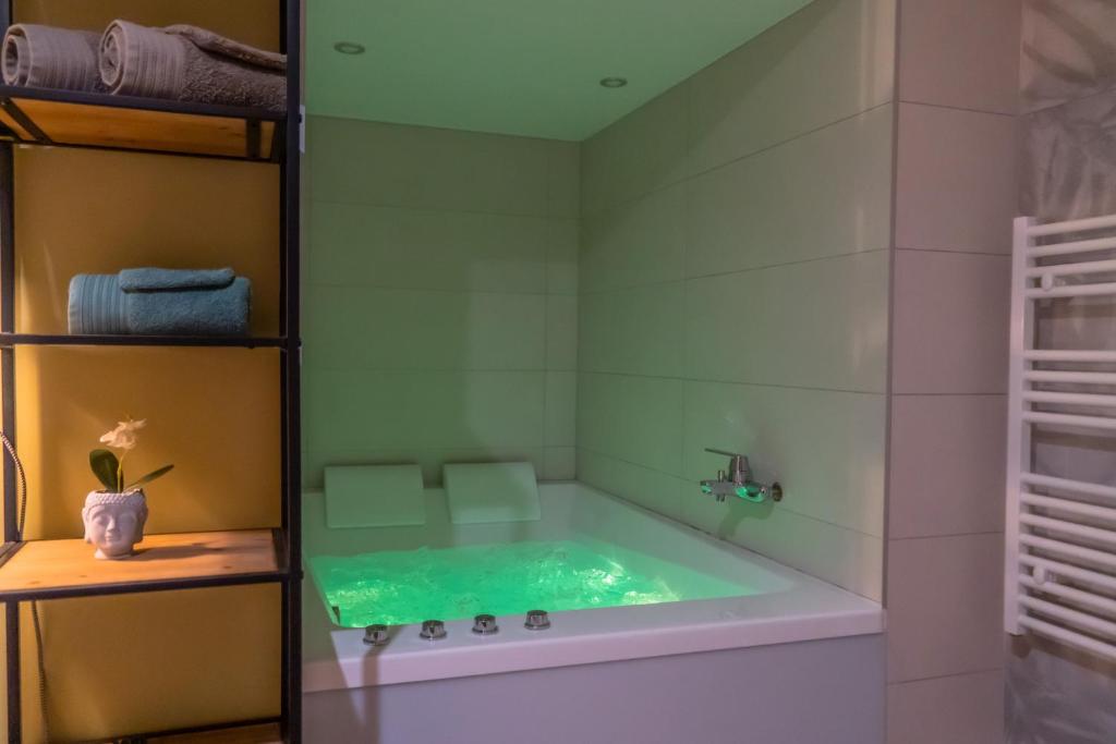 Kúpeľňa v ubytovaní Jacuzzi Terrasse 86 - Terrasse & Climatisation - 4 personnes - BnB Epernay