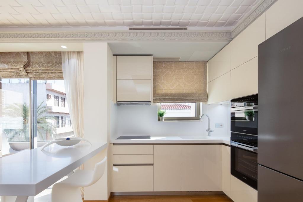 Kuchyň nebo kuchyňský kout v ubytování Ma President Suite, DeMaNi President Suites