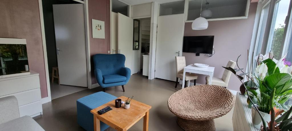 TV a/nebo společenská místnost v ubytování Lovely 1 bedroom apartment with garden