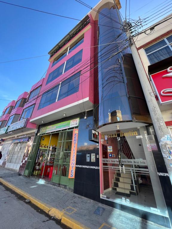 a building on the side of a street at Hostal Berlin in Jauja