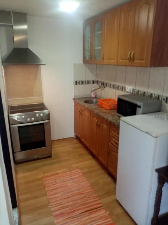 Kuchyň nebo kuchyňský kout v ubytování Apartments Vuk&Jovan
