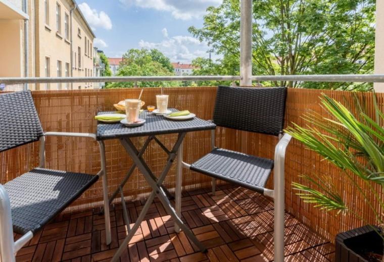 Balkón nebo terasa v ubytování Pension-Leipzig-Süd