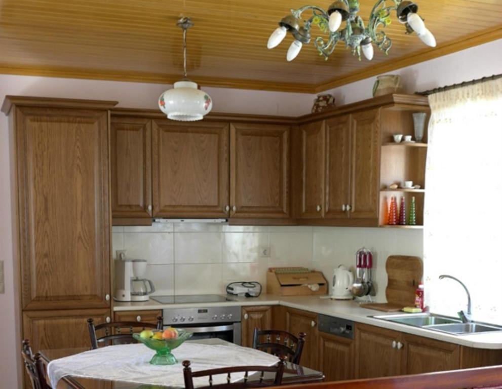Kuchyň nebo kuchyňský kout v ubytování Villa Ermis