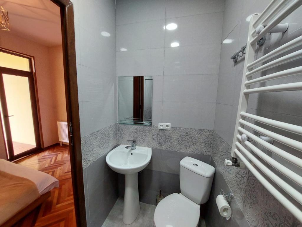 Koupelna v ubytování Guesthouse ''Door'' in Sighnaghi